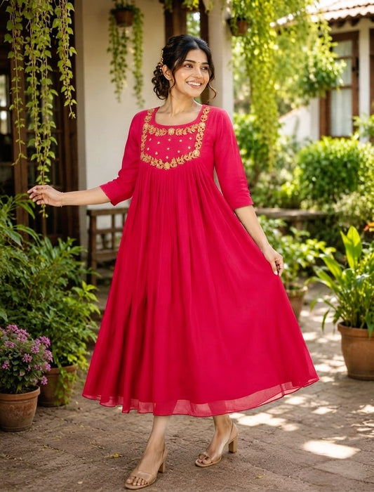 Georgette Kurti Frock (Delivery in 13 to 18days )