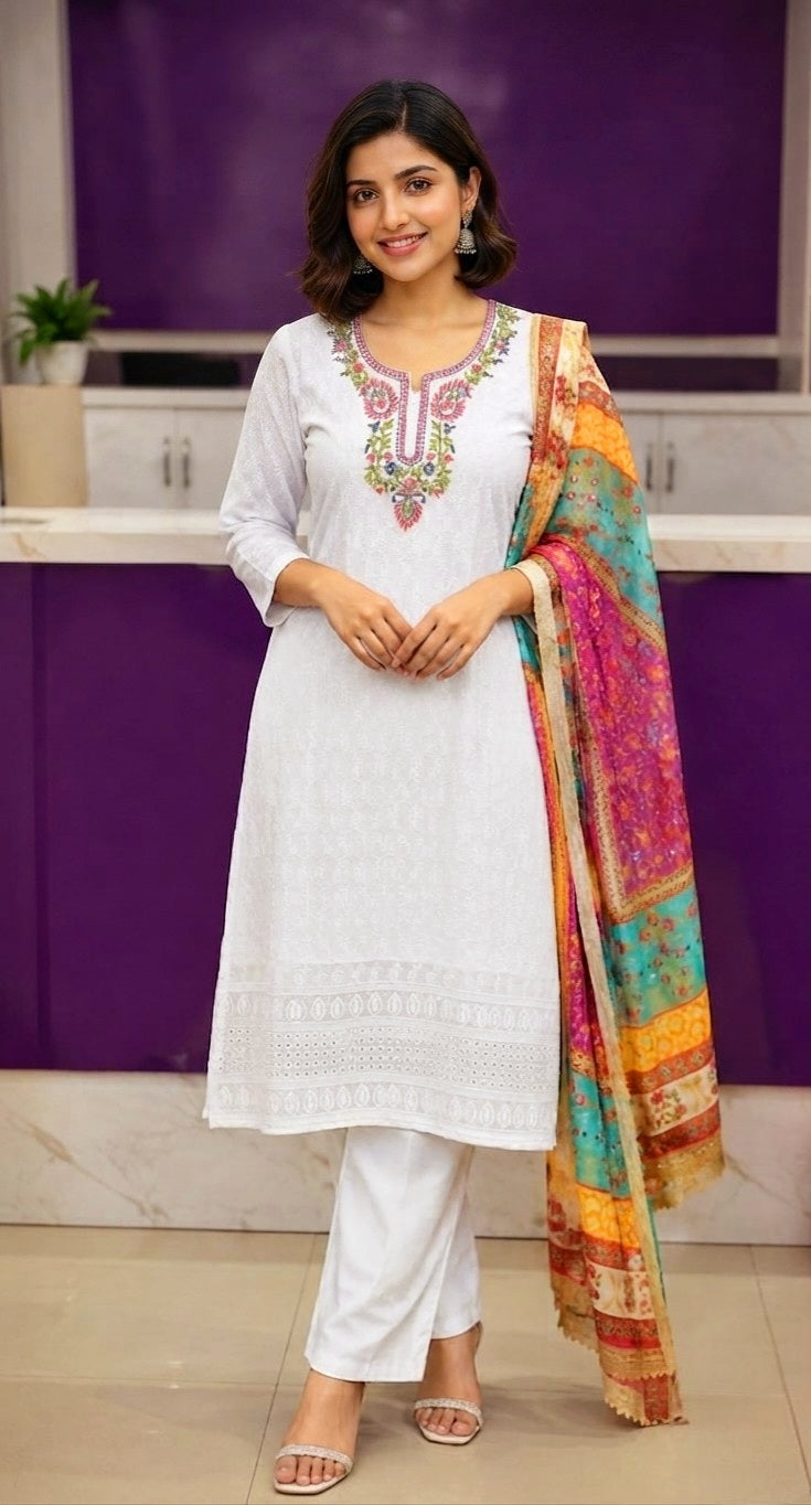 Beautiful premium chikankari salwar set (Delivery in 2-5working Days)