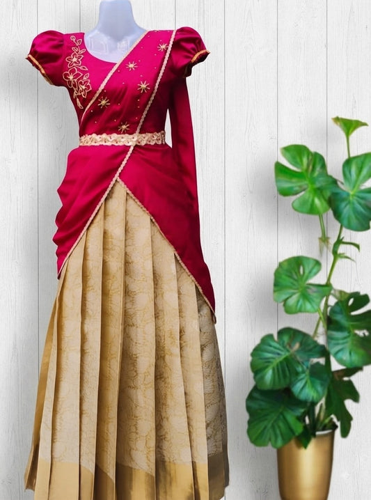 Kids Girls Dhavani Set (Delivery in 2-5 days