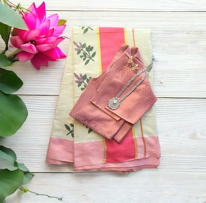 Kerala set saree with blouse