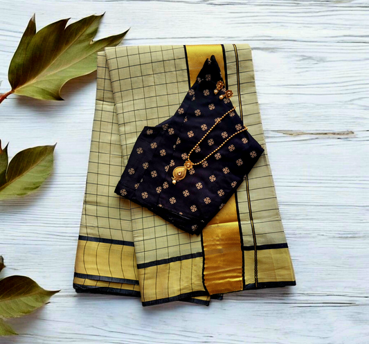 Set saree with stitched blouse