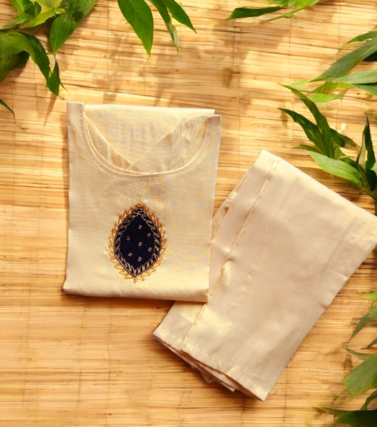 Tissue silk kurti with pant