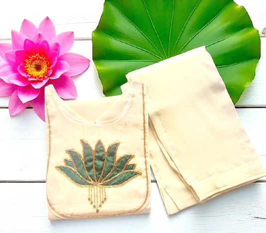 Onam special Kurti with pant (Delivery in 5 to 7 days )