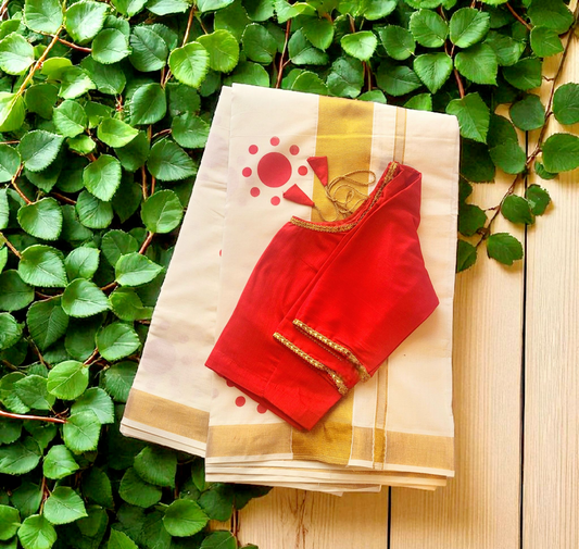 Set saree with stitched blouse (Delivery in 3 -5 days )