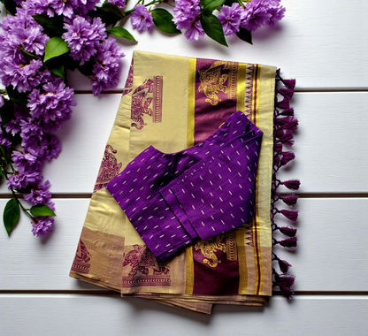 Set saree with stitched blouse (Delivery in 23 to 28days )