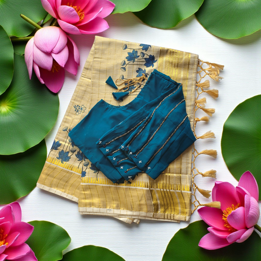 Set saree with stitched blouse (Delivery in 3 to 5 days )