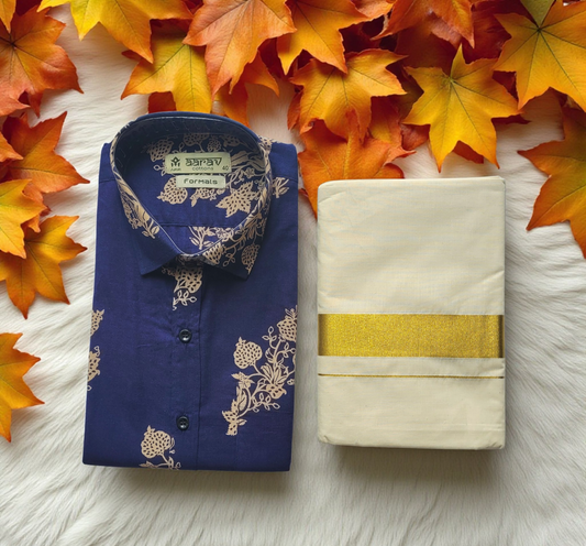 Men's Printed shirt and Dhoti (Delivery in 3-5 days )
