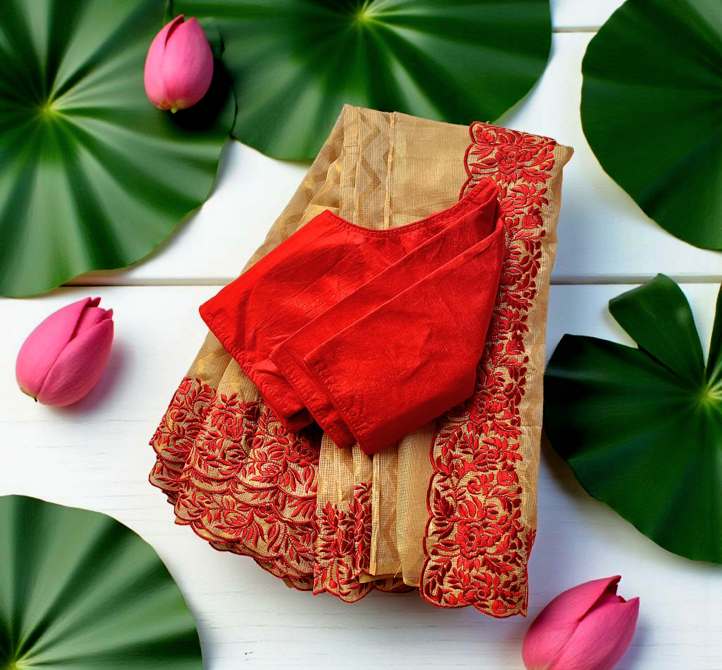 Tepchi kota silk saree with Blouse (Delivery in 3 to 5 days )
