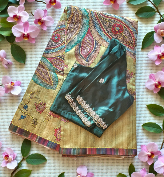 Semisilk saree with stitched blouse