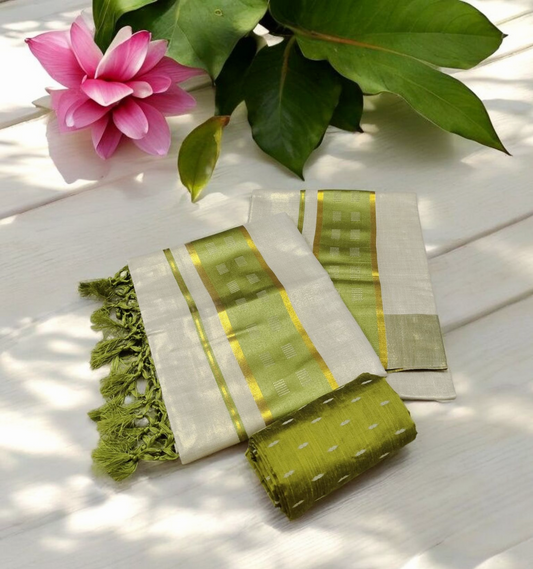 Pre order kerala Tissue silk set mundu