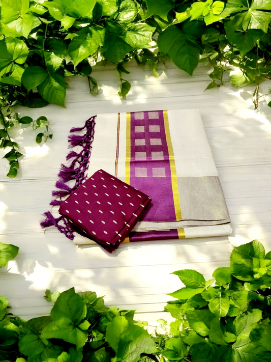 Pre order Kerala Tissue silk set saree