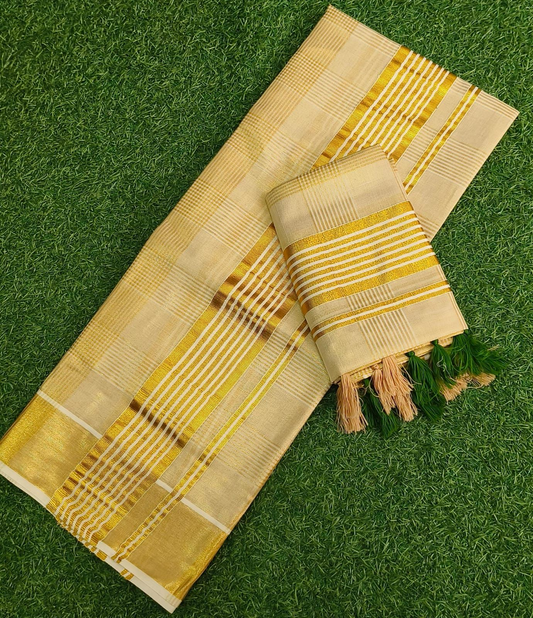 Pre order kerala Tissue silk set mundu