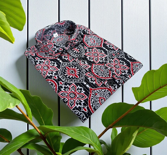 Kids boys Ajrakh print shirt (Delivery in 3-5 days)