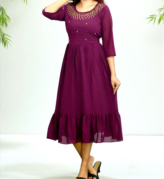 Georgette Kurti Frock (Delivery in 10-15days )
