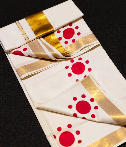 Kerala set saree (Delivery in 3-5 days )
