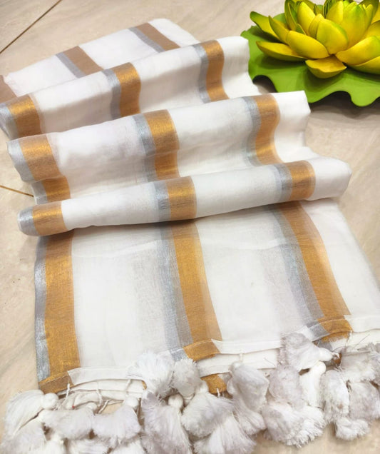 Onam special Mul mul cotton saree (Delivery in 3 to 5 working days)