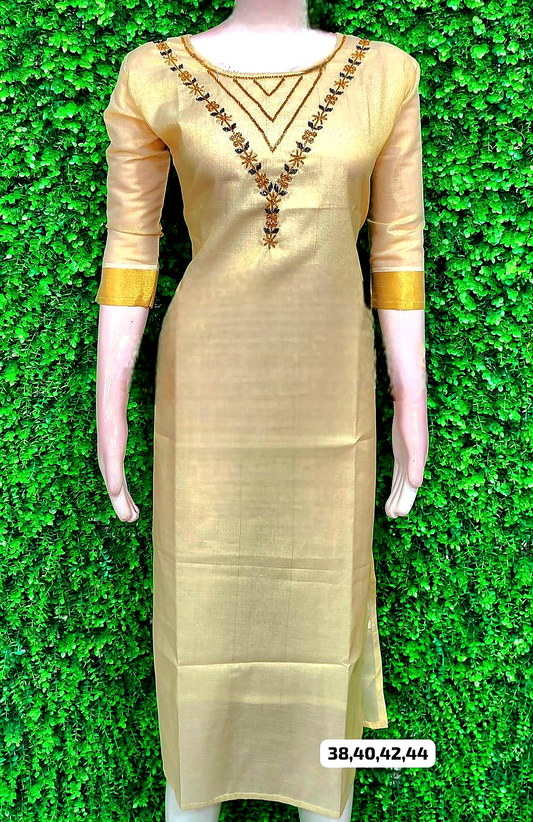 Tissue silk kurti (Delivery in 2-4 days )