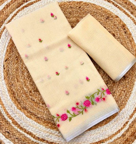 Kota Doriya Embroidered saree (Delivery in 18-23working days)