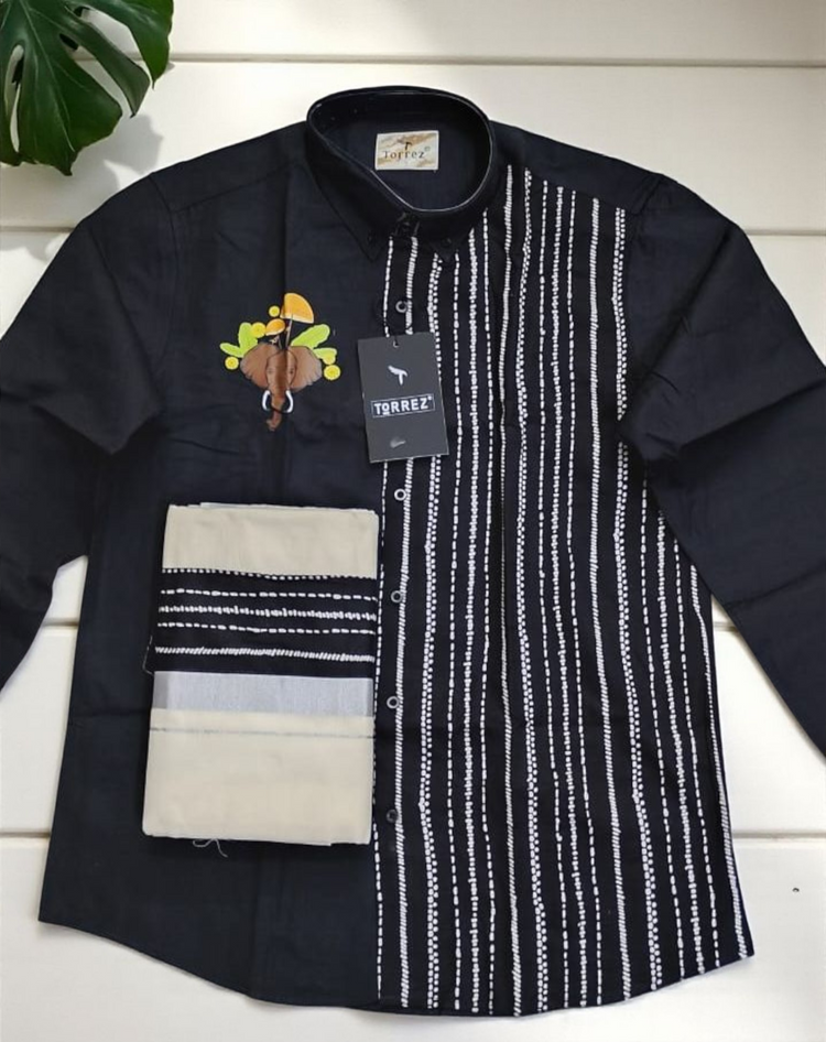 Men's Onam Shirt and Dhoti (Delivery in 7-10working days)