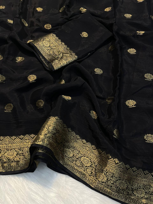 Beautiful crepe Silk saree (Delivery in 15-20 working days)
