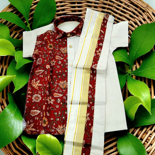 Kids Boys printed Shirt and Dhoti (Delivery in 15 -20 days )