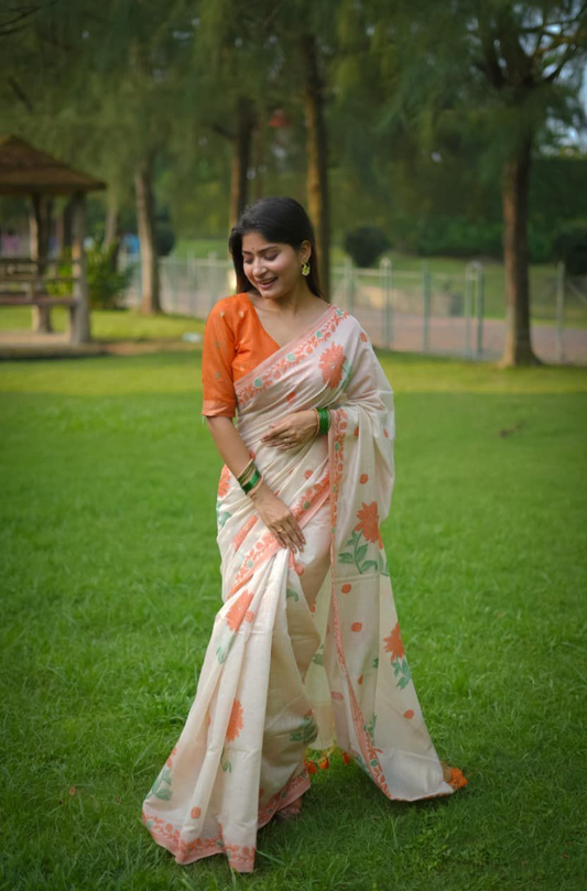 Saree with stitched blouse (Delivery in 15-18days )