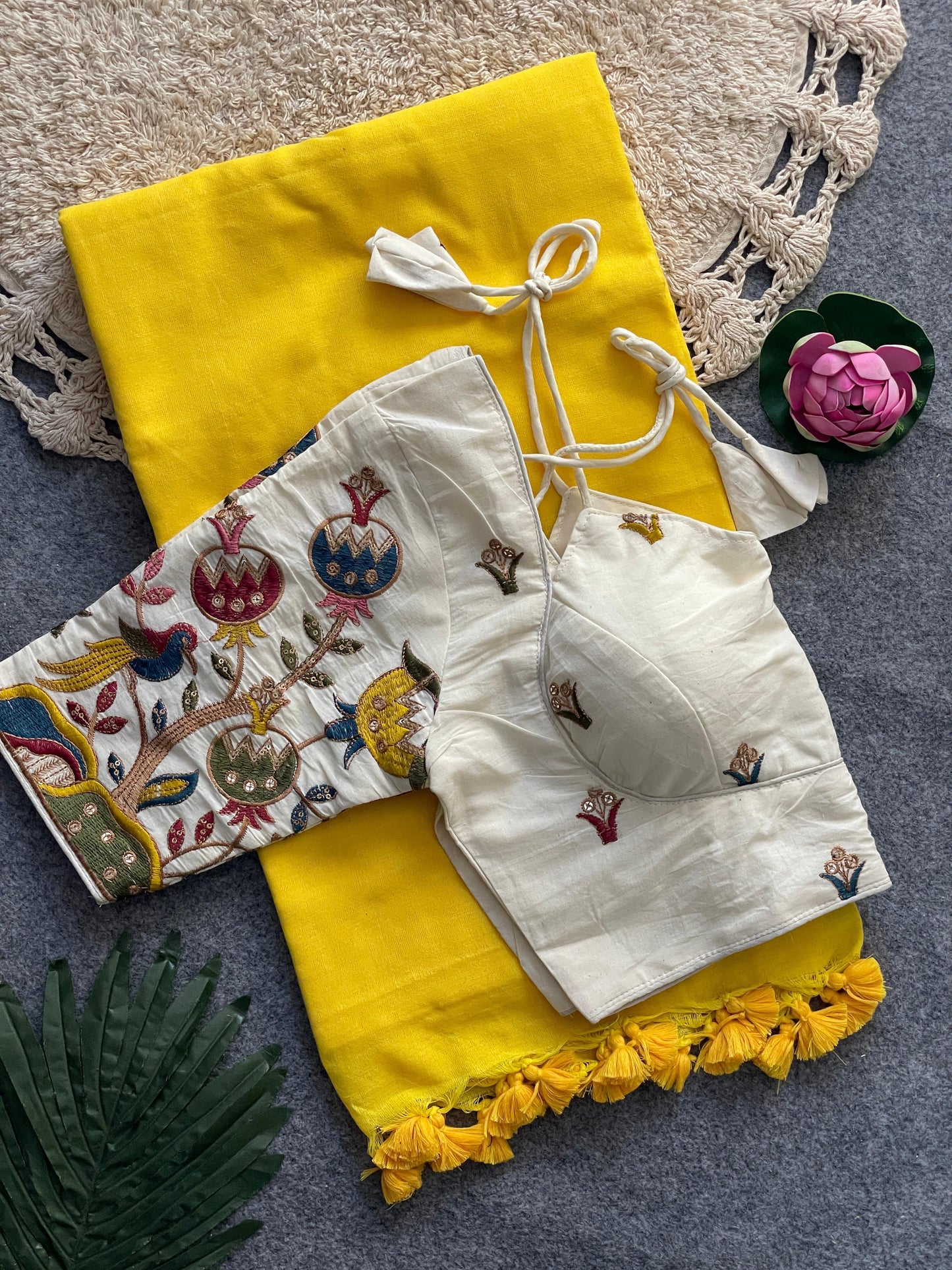 Beautiful Khadi cotton saree with blouse(Delivery in 20-25 working Days)
