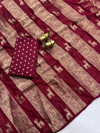 Beautiful Moonga silk saree (Delivery in 20-25 working Days)