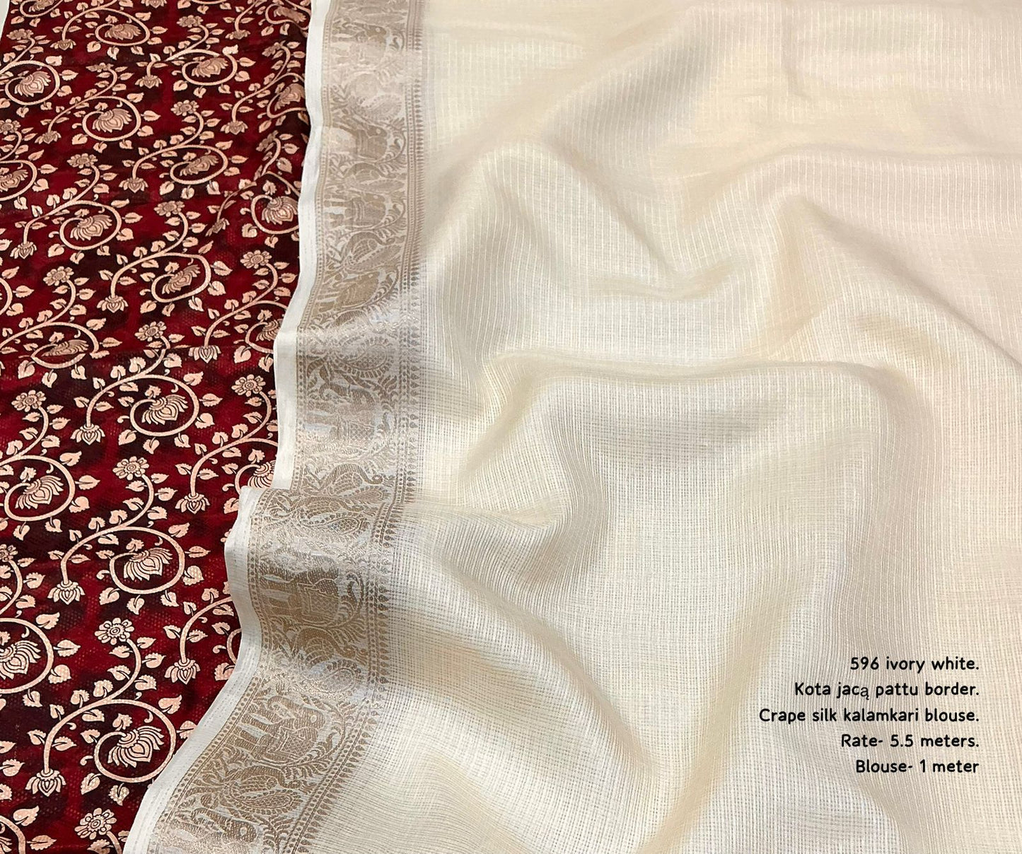 An elegant Kota silk saree with blouse (Delivery in 20-25 working Days)