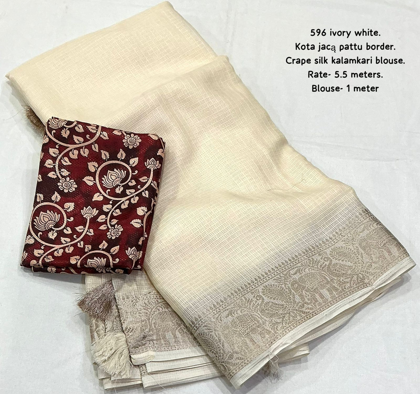 An elegant Kota silk saree with blouse (Delivery in 20-25 working Days)
