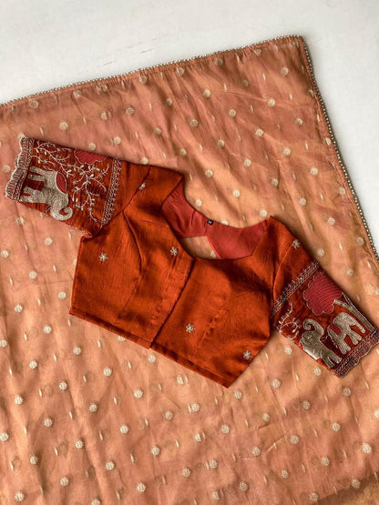 Beautiful silk saree with blouse(Delivery in 20-25 working Days)