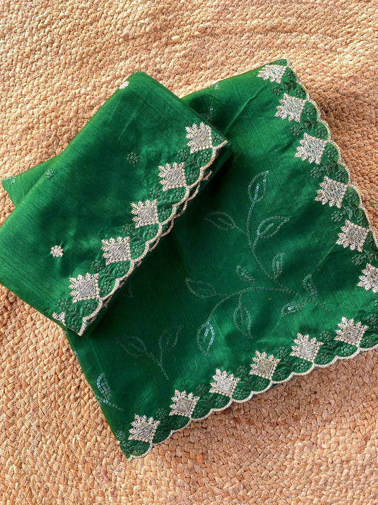 Beautiful Ruhi silk saree with embroidery (Delivery in 20-25 working Days)