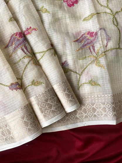 Kota saree with beautiful Embroidery (Delivery in 20-25 working days )