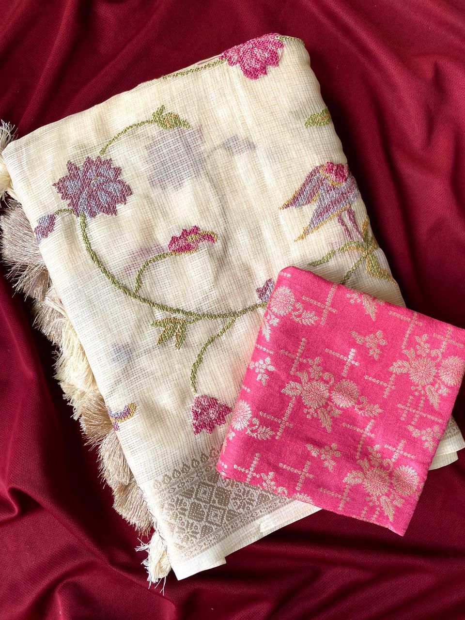 Kota saree with beautiful Embroidery (Delivery in 20-25 working days )