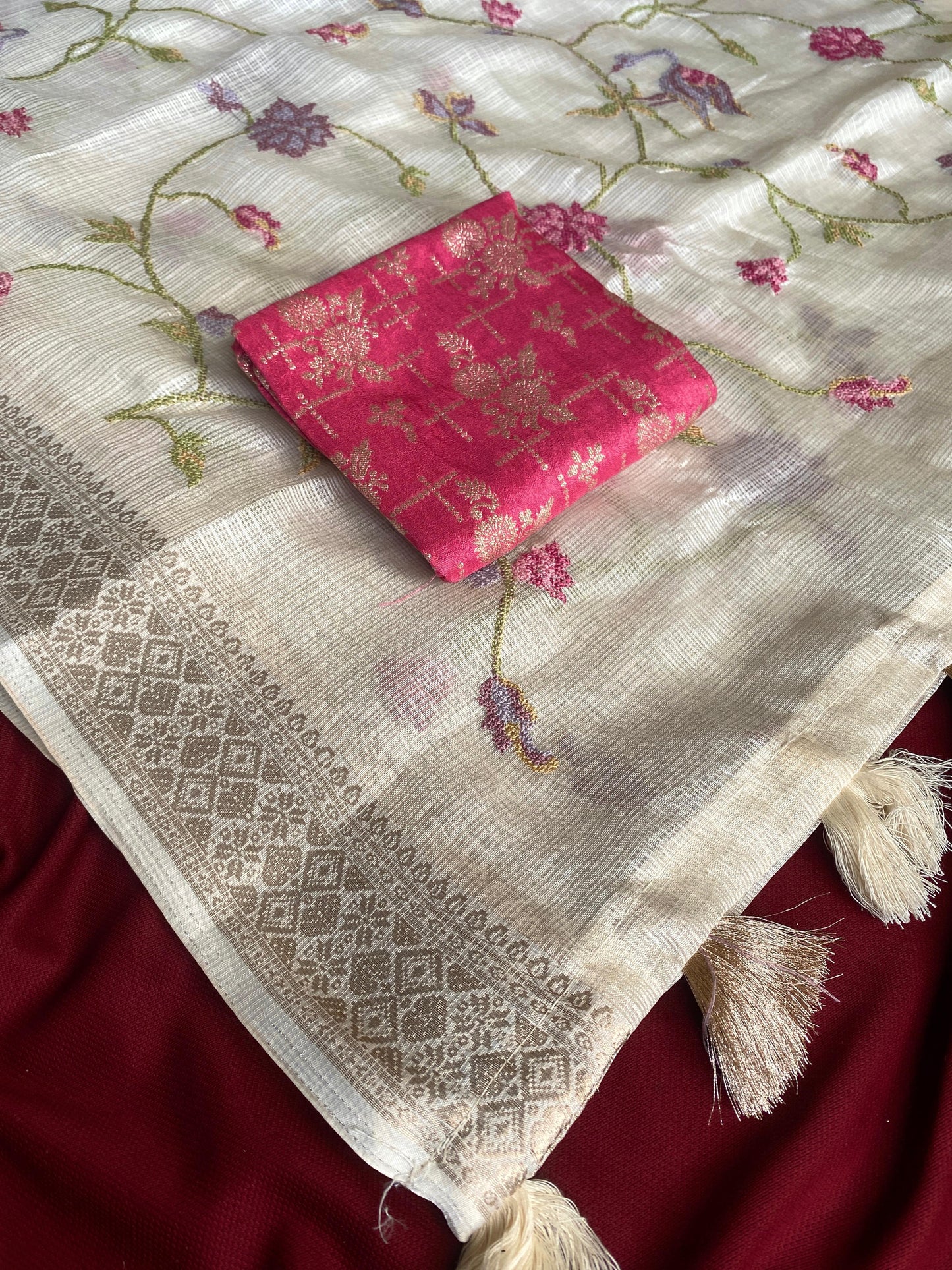 Kota saree with beautiful Embroidery (Delivery in 20-25 working days )