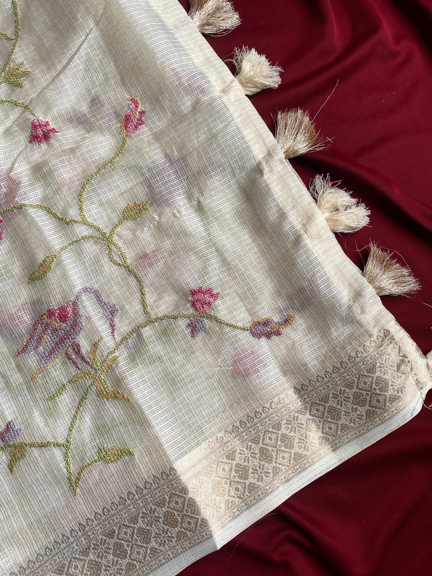 Kota saree with beautiful Embroidery (Delivery in 20-25 working days )