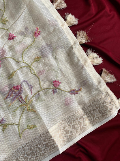 Kota saree with beautiful Embroidery (Delivery in 20-25 working days )