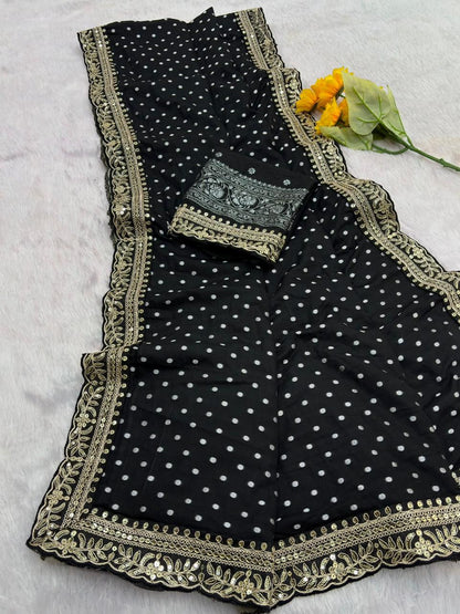 Linen saree with stitched blouse (Delivery in 25-28days )