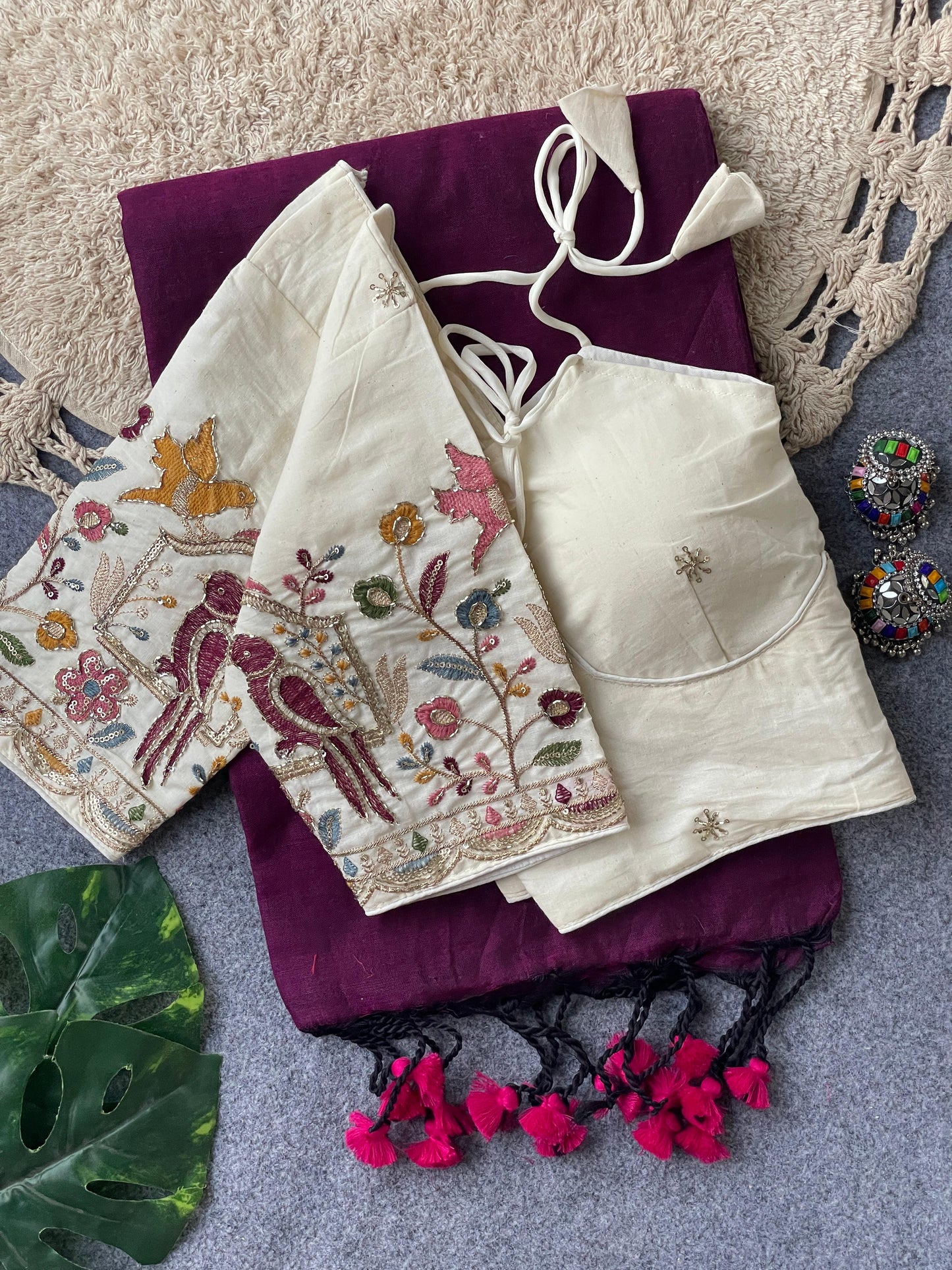Beautiful Khadi cotton saree with blouse (Delivery in 20-25 working Days)