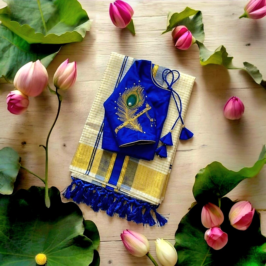 Traditional set saree with stitched blouse (Delivery in 25 to 28 working days)