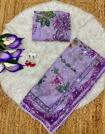 Beautiful Tebi silk saree with  stitched blouse