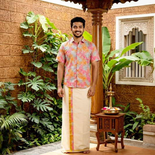 Men's Cotton Shirt and Dhoti (Delivery in 25-30 working days)