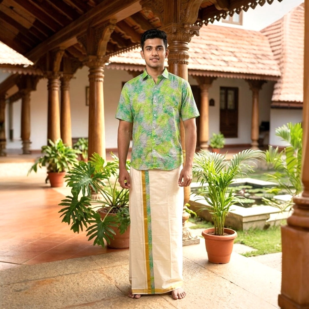 Men's Cotton Shirt and Dhoti (Delivery in 25-30working days)