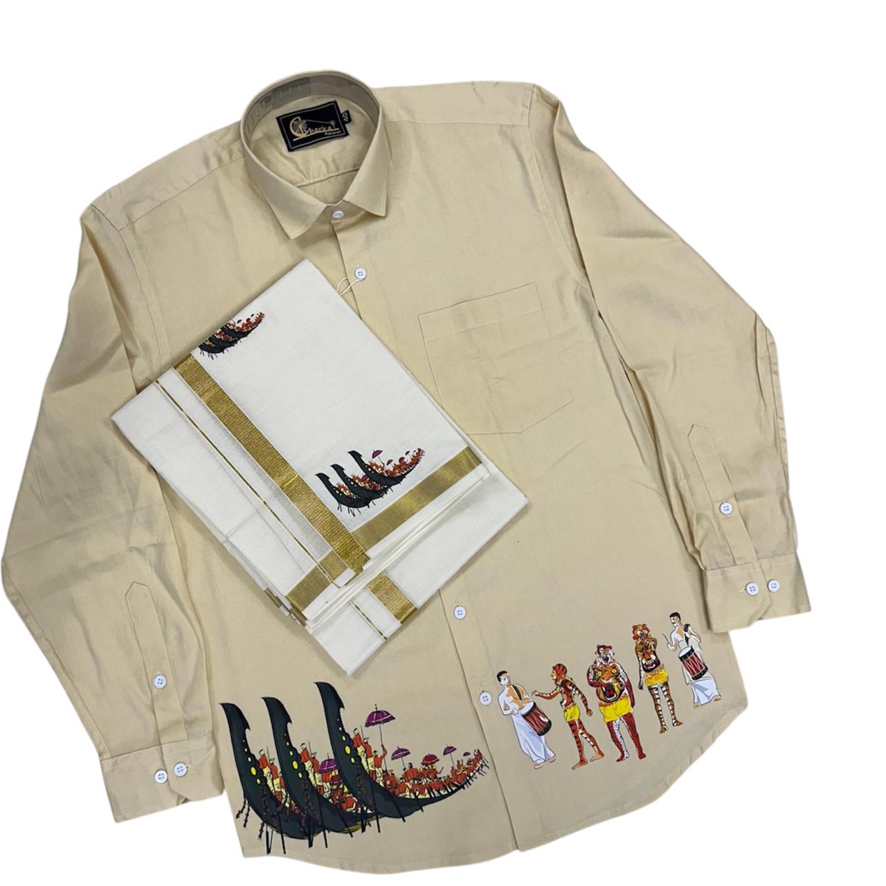 Men's Cotton Shirt and Dhoti ( Delivery in 23 -27 days)
