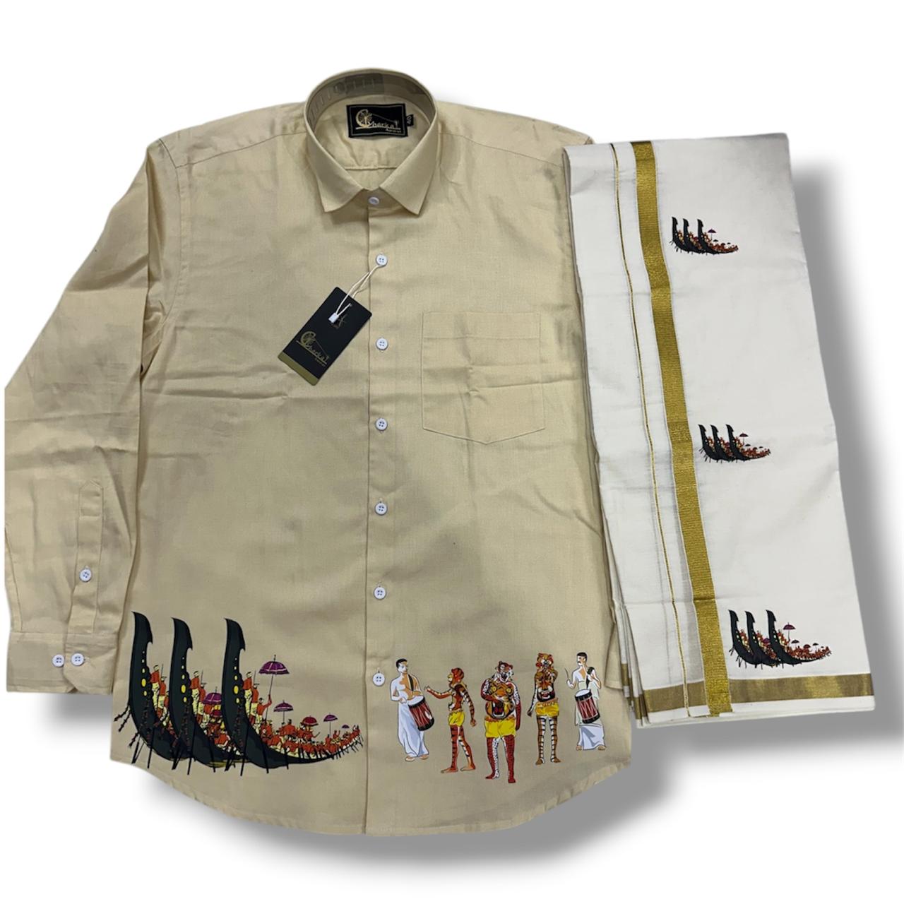 Men's Cotton Shirt and Dhoti ( Delivery in 23 -27 days)