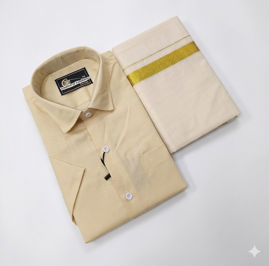 Men's  Cotton Shirt and Dhoti(Delivery in 23-25 days)