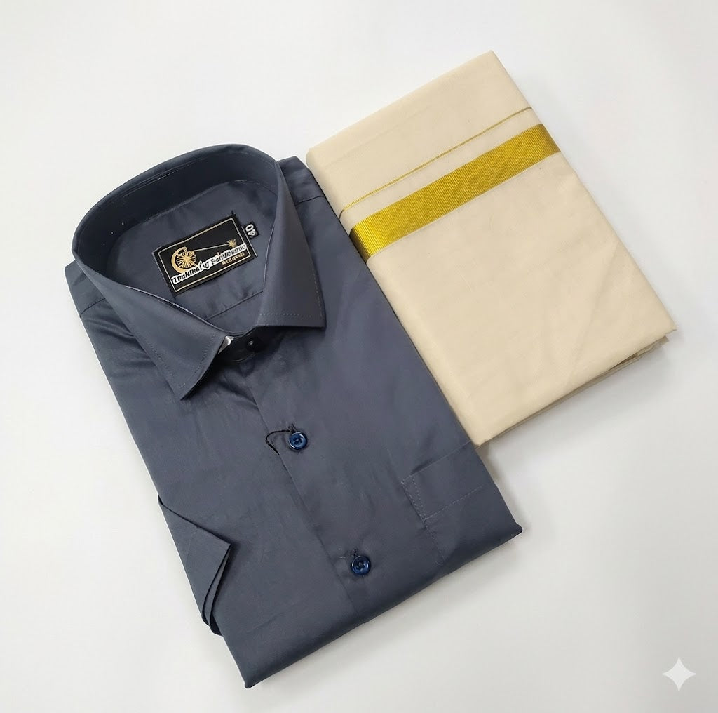 Men's  shirt and Dhoti (Delivery in 23-25 days )