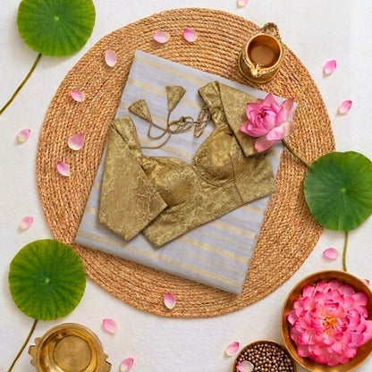 Set saree with stitched blouse (Delivery in 23-25days, )