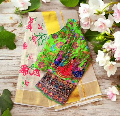 Ready to wear set saree  with stitched blouse (Delivery in 3-8days)
