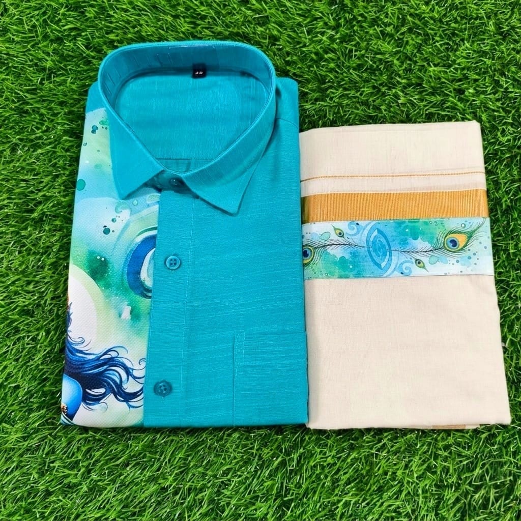 Men's Cotton Shirt and Dhoti (Delivery in 5-7working days )